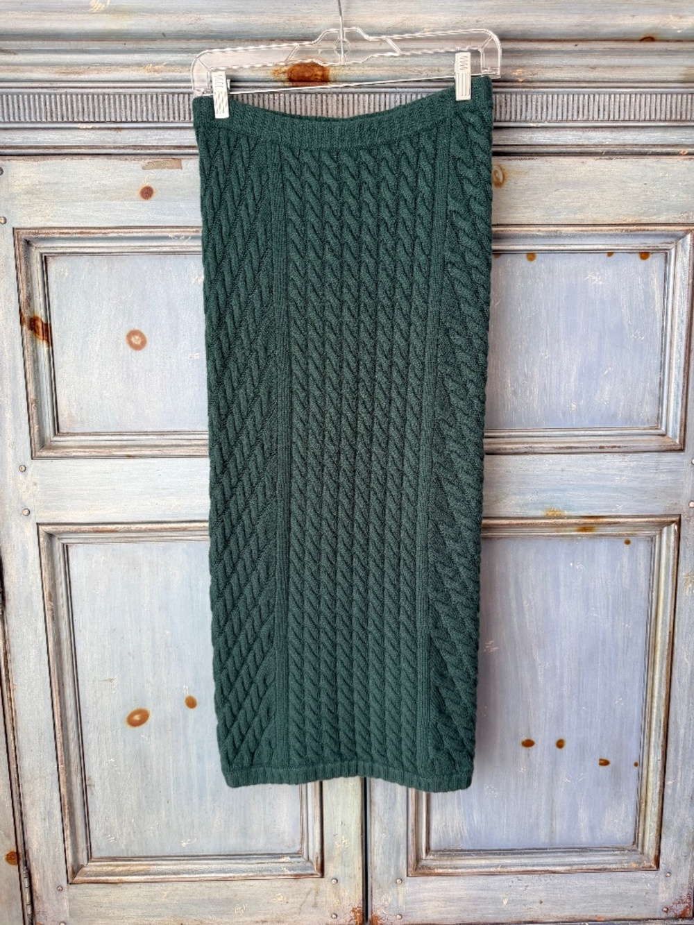 Favorite Daughter Feel Good Cable Knit Skirt in Dark Green Size S